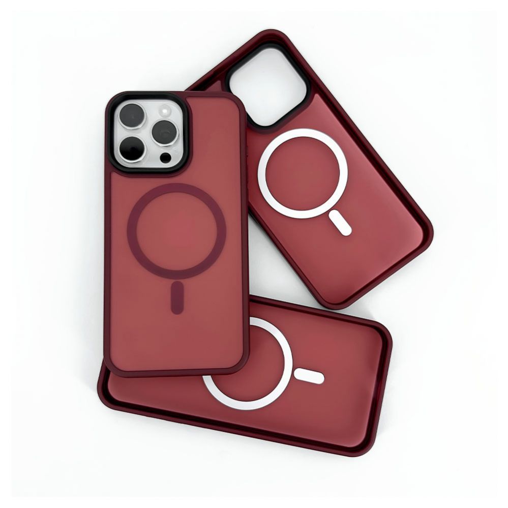 Back panel cover Evelatus Apple iPhone 15 Pro Max Hybird Case With Magsafe PC+TPU Plum