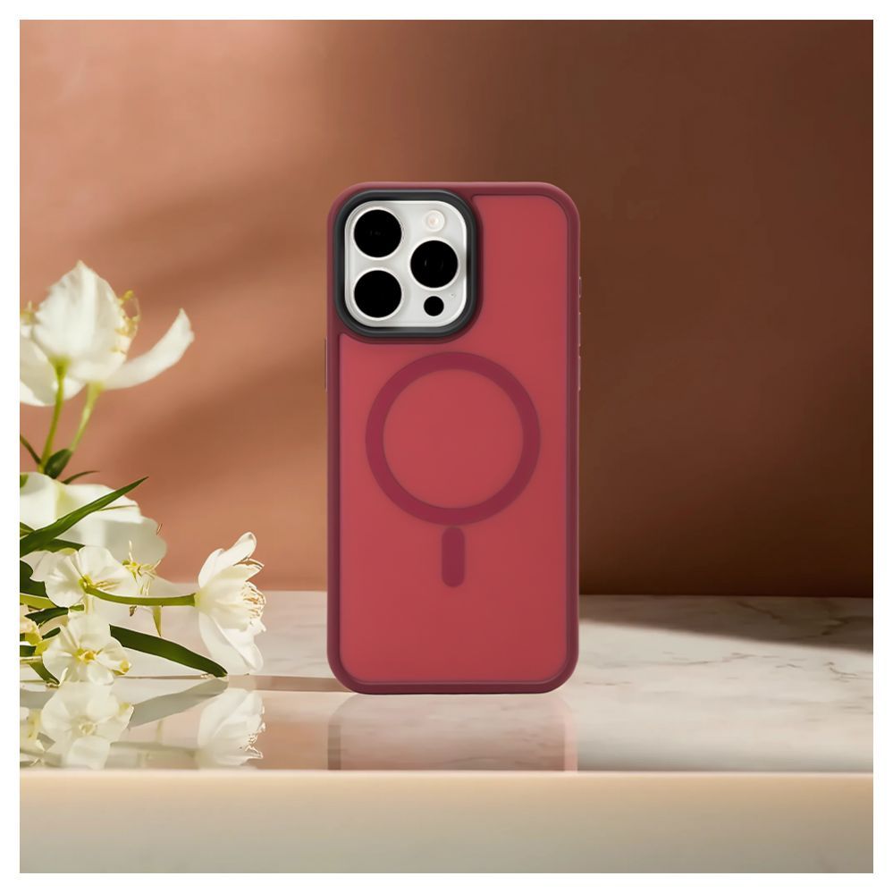 Back panel cover Evelatus Apple iPhone 15 Pro Max Hybird Case With Magsafe PC+TPU Plum