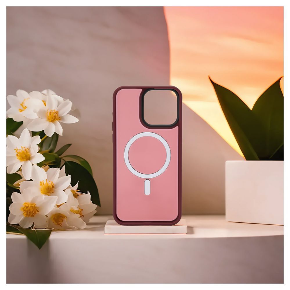 Back panel cover Evelatus Apple iPhone 15 Pro Max Hybird Case With Magsafe PC+TPU Plum