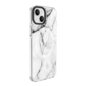 Aizmugurējais vāciņš Evelatus Apple iPhone 15 PC+TPU With MagSafe Customized Print Marble White