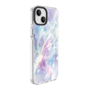 Nugarėlės dėklai Evelatus Apple iPhone 15 Plus PC+TPU With MagSafe Customized Print Marble Purple