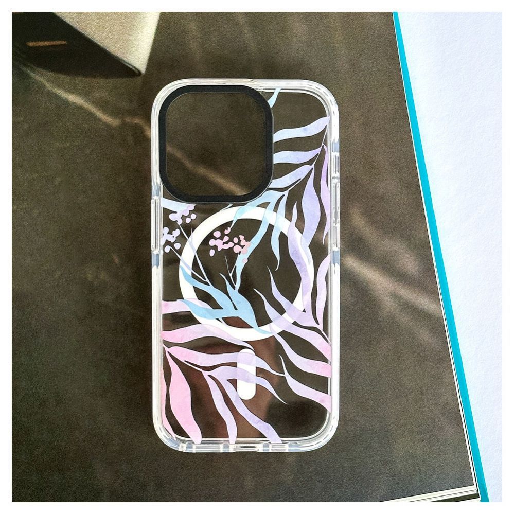 Back panel cover Evelatus Apple iPhone 15 Pro PC+TPU With MagSafe Customized Print Flower