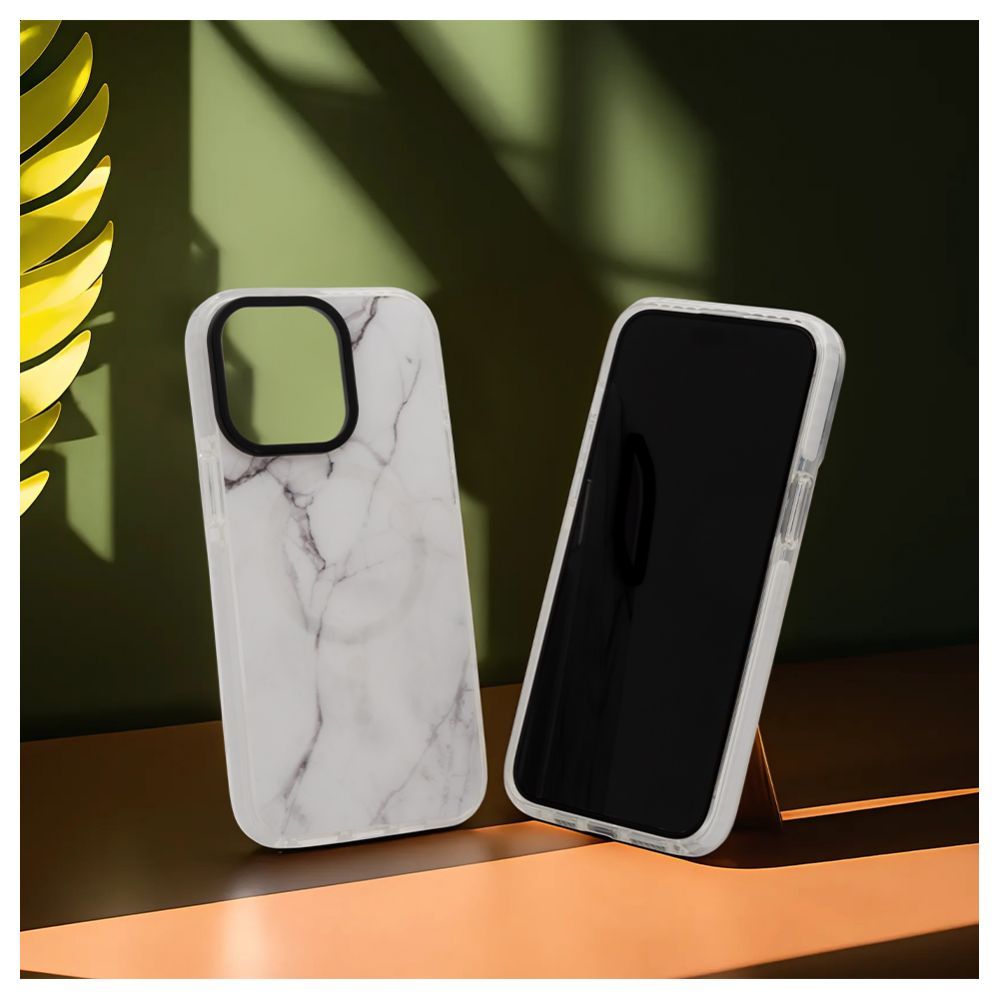 Tagakaaned Evelatus Apple iPhone 15 Pro PC+TPU With MagSafe Customized Print Marble White