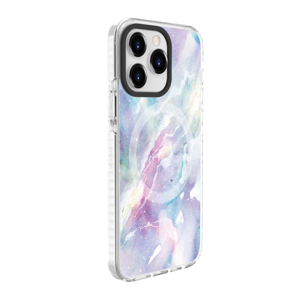 Back panel cover Evelatus Apple iPhone 15 Pro PC+TPU With MagSafe Customized Print Marble Purple