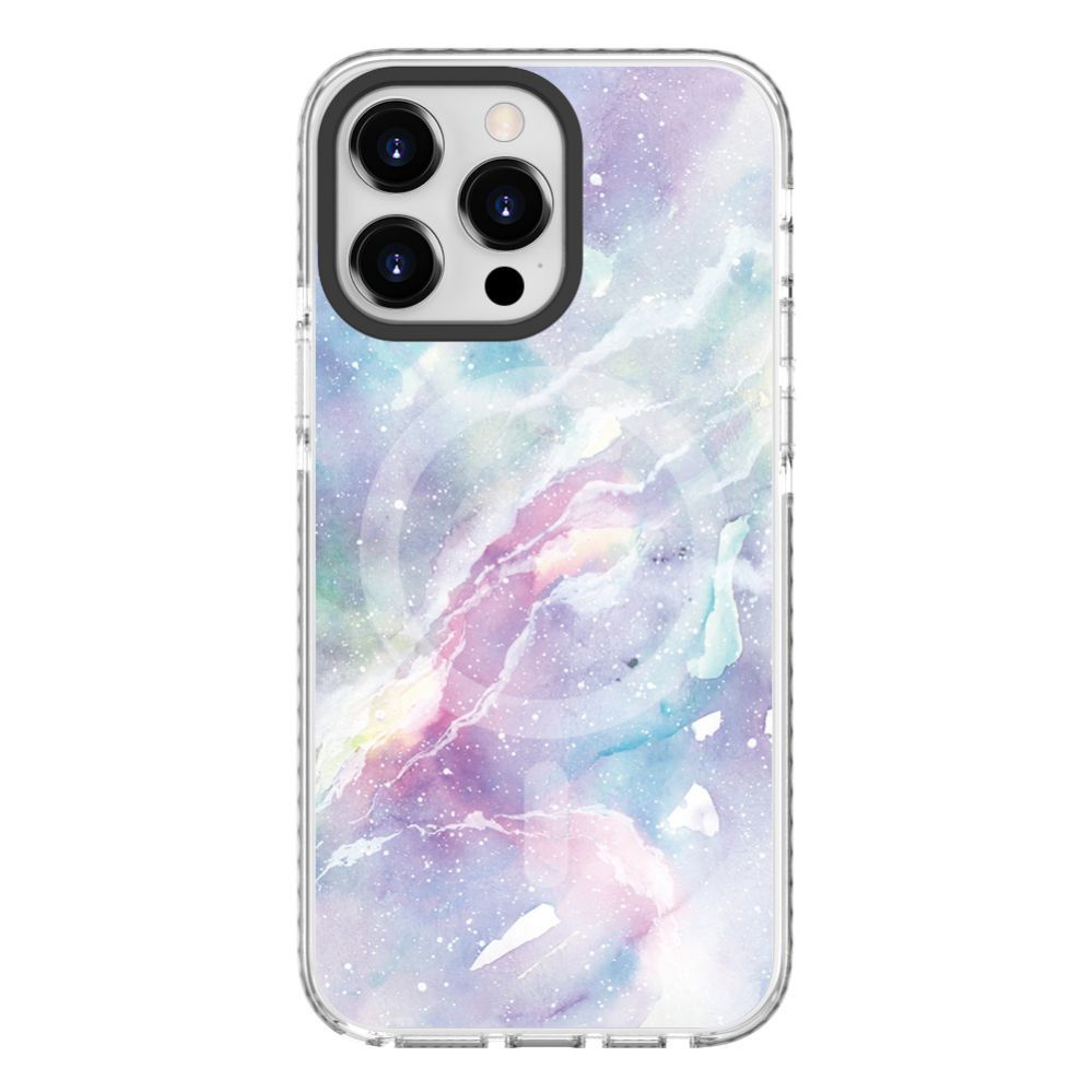 Back panel cover Evelatus Apple iPhone 15 Pro PC+TPU With MagSafe Customized Print Marble Purple