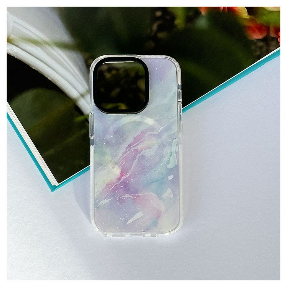 Back panel cover Evelatus Apple iPhone 15 Pro Max PC+TPU With MagSafe Customized Print Purple