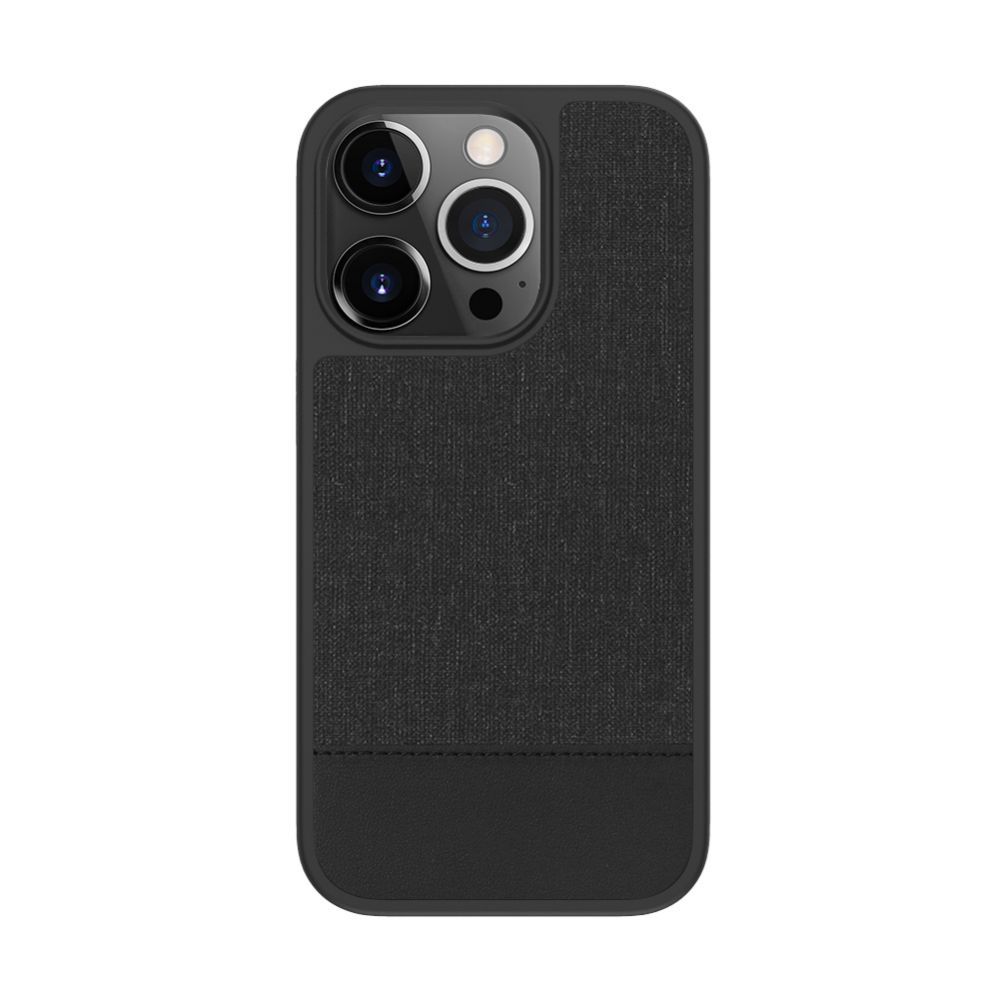 Back panel cover Evelatus Apple iPhone 15 Pro Plactic Leather Magsafe Back Cover Black