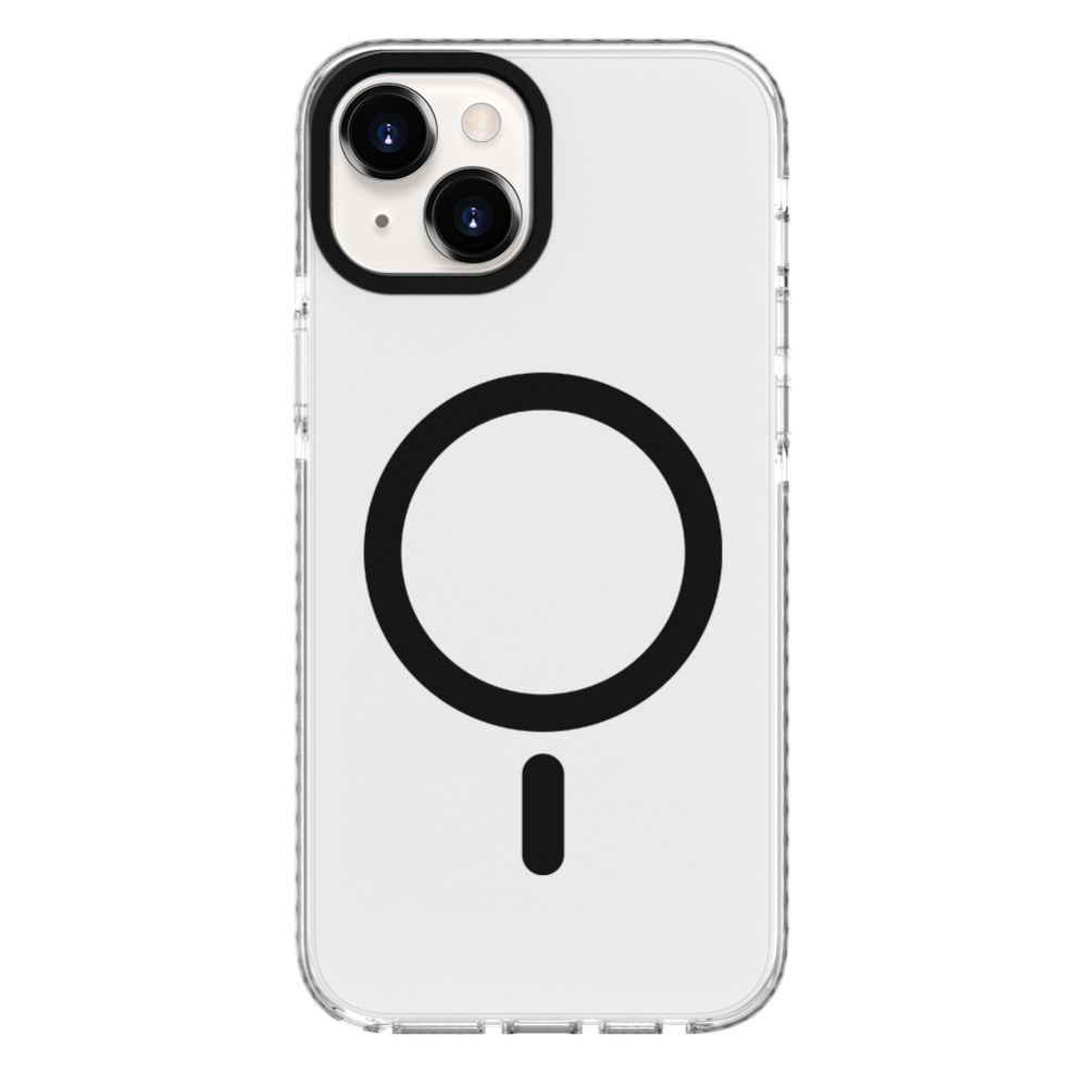 Back panel cover Evelatus Apple iPhone 15 Plus Clear Case PC+TPU With MagSafe Transparent Black