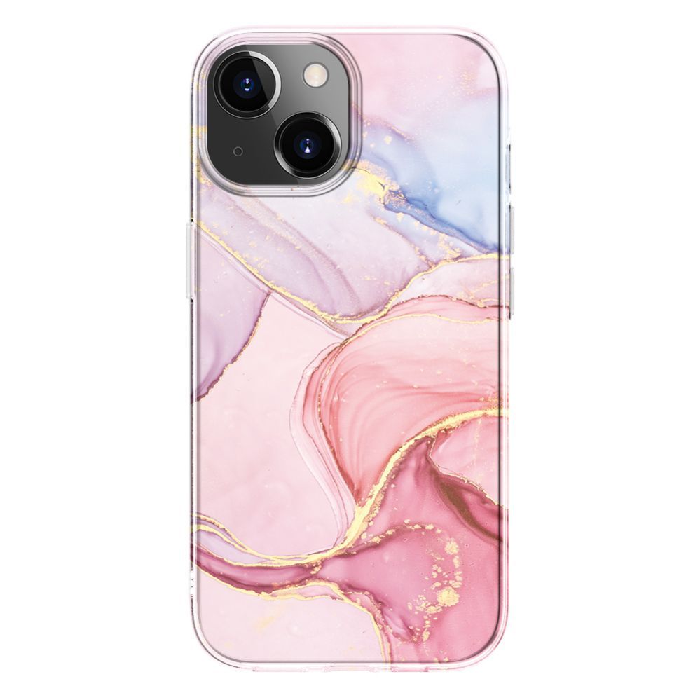 Back panel cover Evelatus Apple iPhone 15 Plus PC Customized Print Design Marble Pink