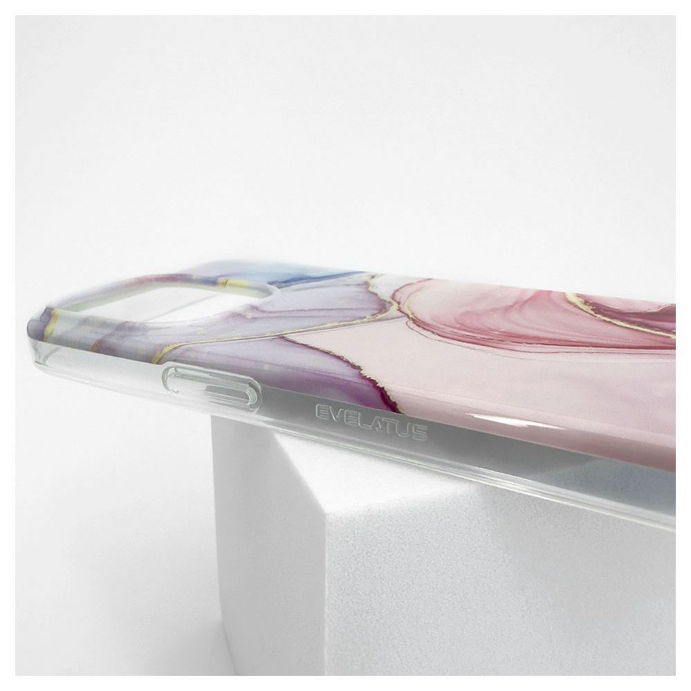 Back panel cover Evelatus Apple iPhone 15 Pro PC Customized Print Design Marble Pink