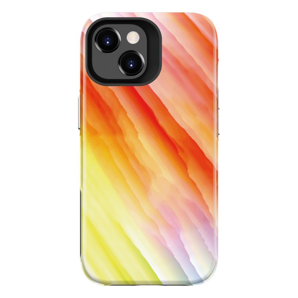 Back panel cover Evelatus Apple iPhone 15 Armor case TPU+PC Customized Print Design Yellow Orange