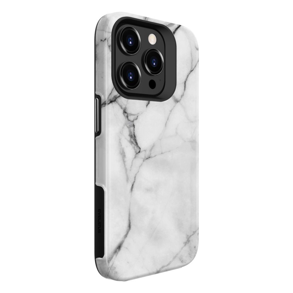 Back panel cover Evelatus Apple iPhone 15 Pro Armor case TPU+PC Customized Print Design Marble White