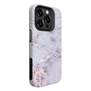 Nugarėlės dėklai Evelatus Apple iPhone 15 Pro Armor case TPU+PC Customized Print Design Marble Silver