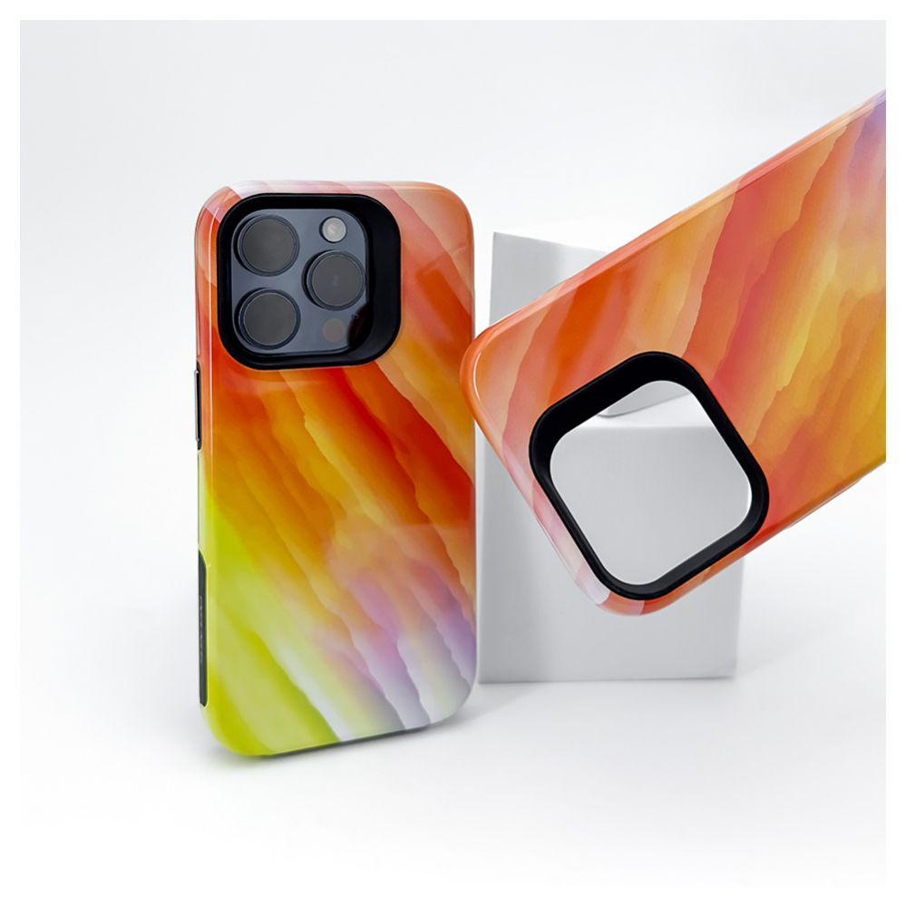 Back panel cover Evelatus Apple iPhone 15 Pro Max Armor case TPU+PC Customized Print Design Yellow Orange