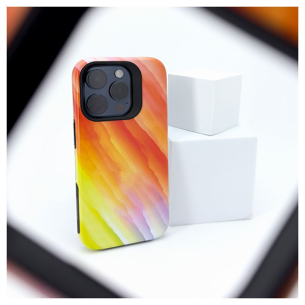 Back panel cover Evelatus Apple iPhone 15 Pro Max Armor case TPU+PC Customized Print Design Yellow Orange