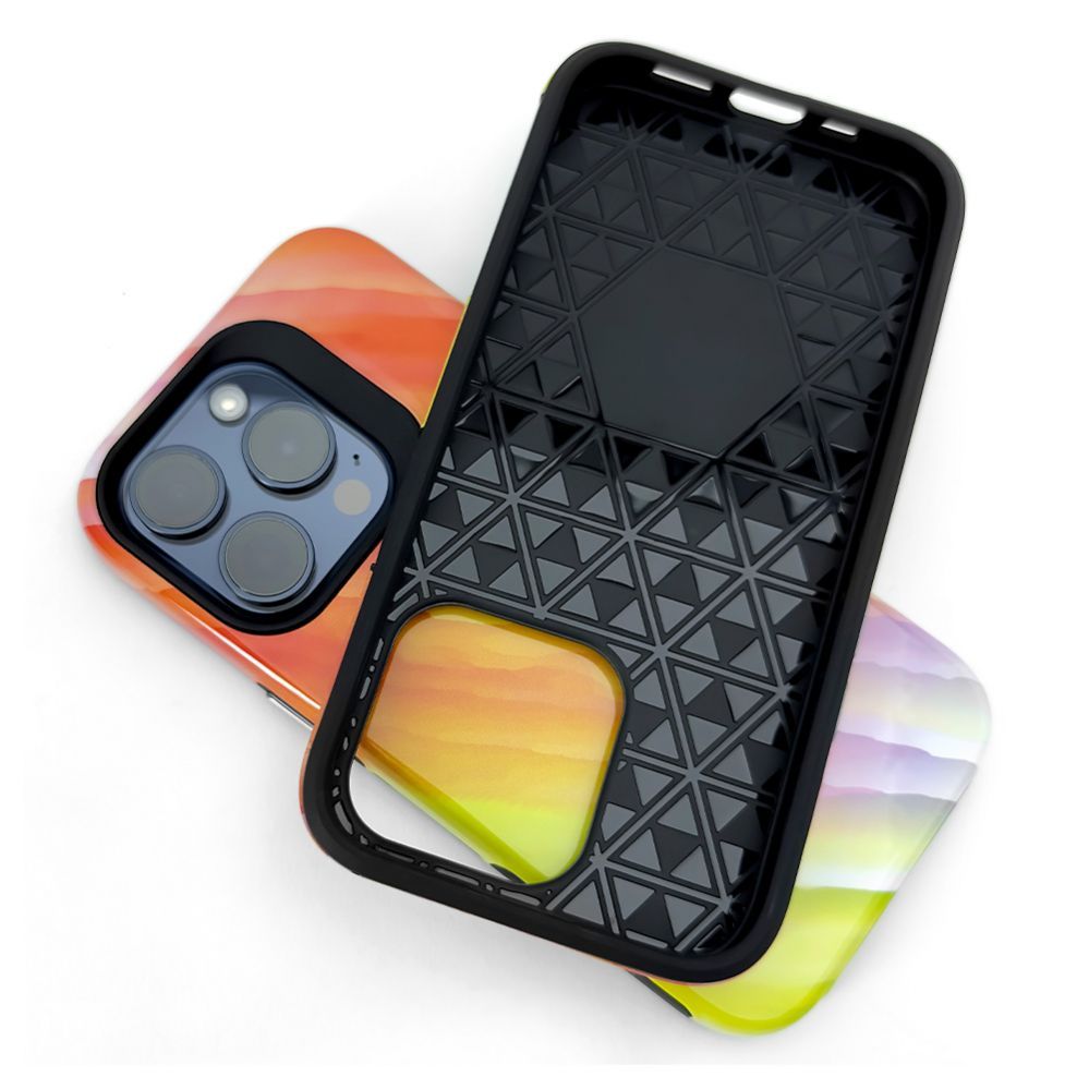 Back panel cover Evelatus Apple iPhone 15 Pro Max Armor case TPU+PC Customized Print Design Yellow Orange