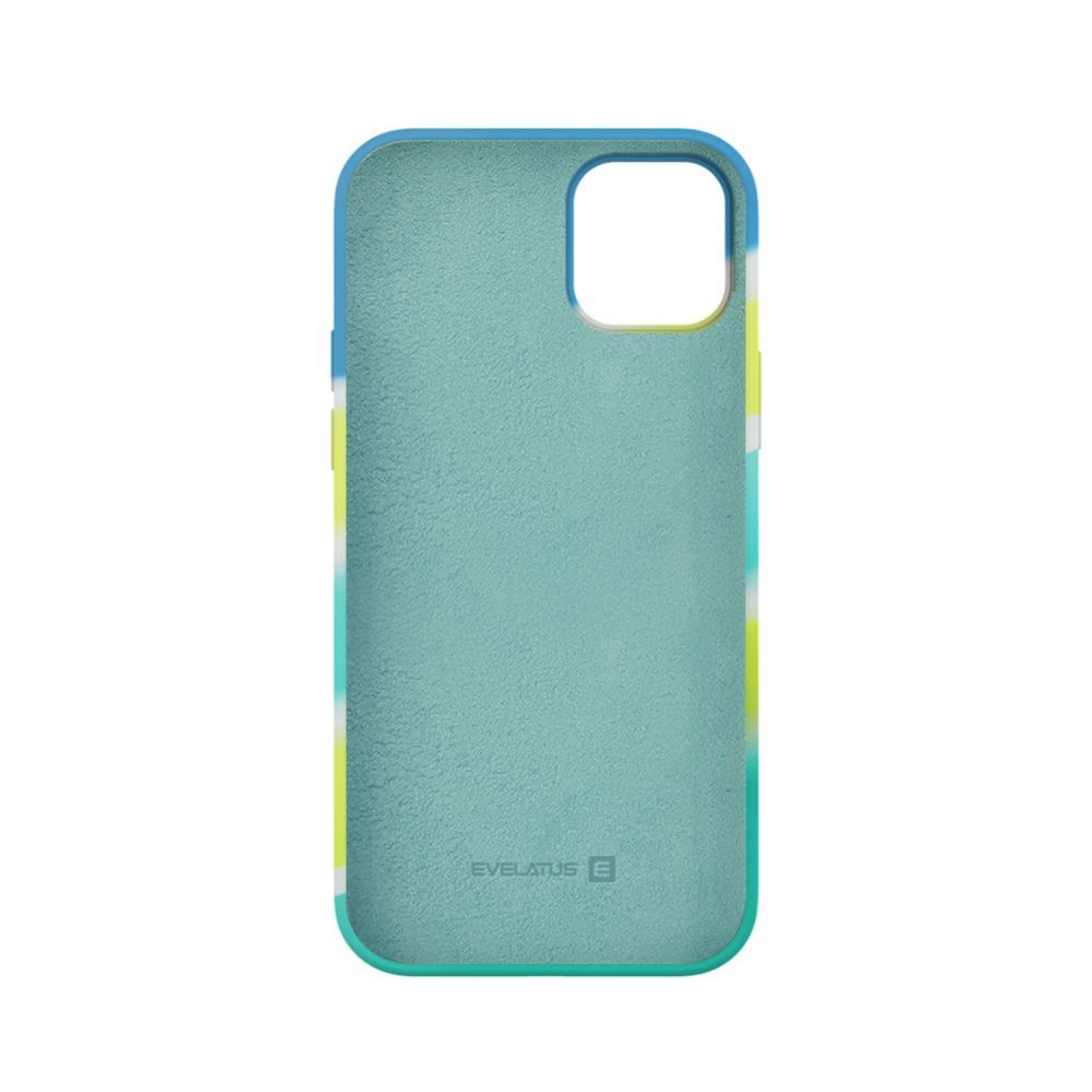 Back panel cover Evelatus Apple iPhone 15 Plus Silicone case Multi-Colored Yellow Green