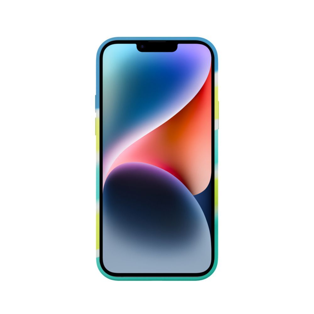 Back panel cover Evelatus Apple iPhone 15 Plus Silicone case Multi-Colored Yellow Green