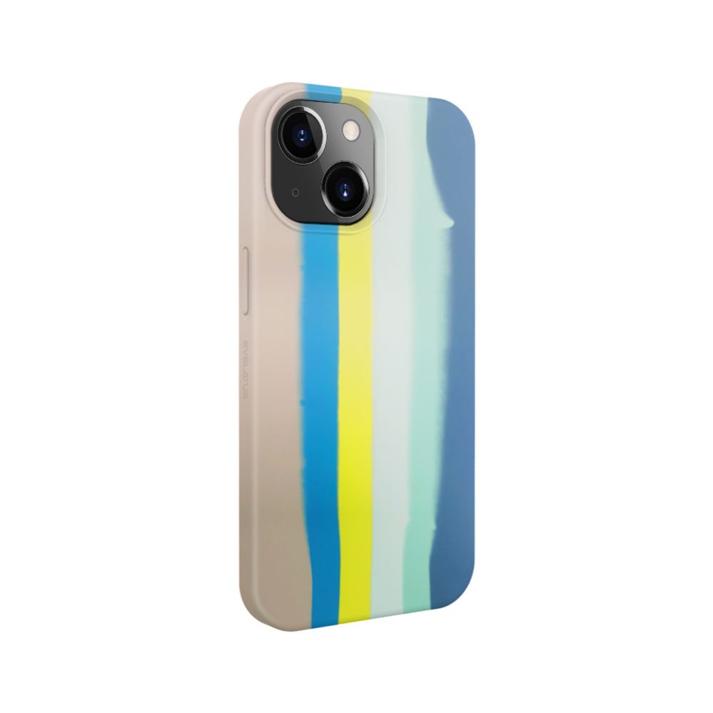 Back panel cover Evelatus Apple iPhone 15 Plus Silicone case Multi-Colored Blue Pink
