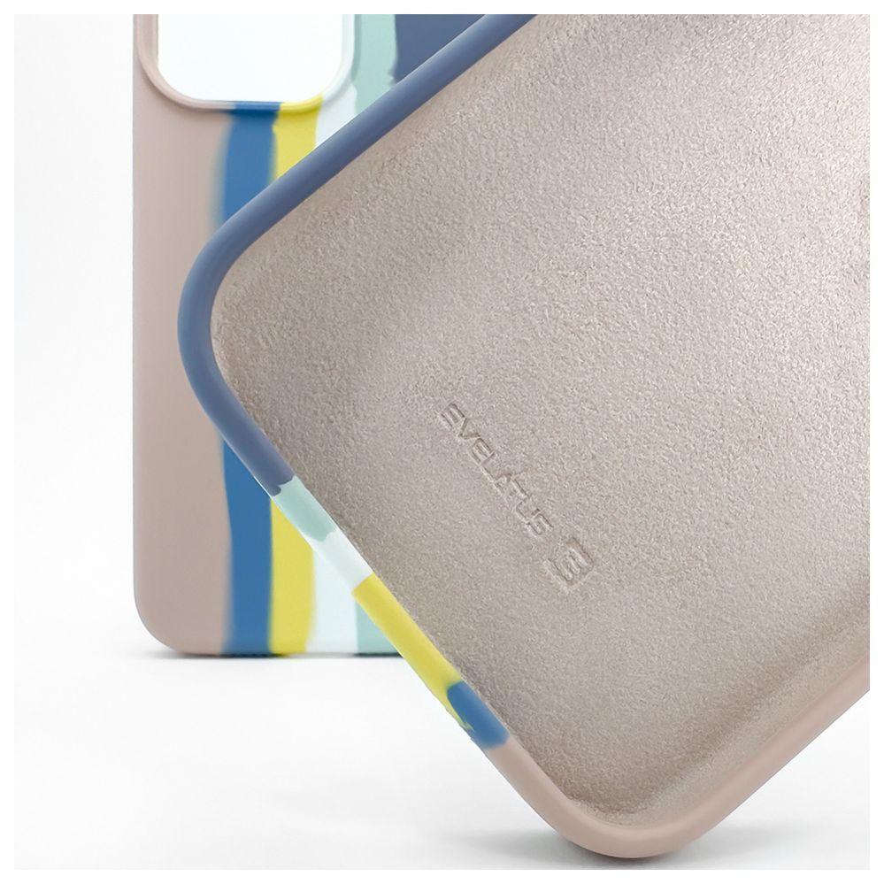 Back panel cover Evelatus Apple iPhone 15 Pro Silicone case Multi-Colored Blue Pink