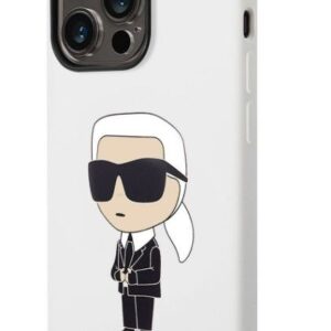 Back panel cover Karl Lagerfeld Apple iPhone 14 Pro Liquid Silicone Ikonik NFT Case White
