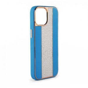 Aizmugurējais vāciņš iLike Apple iPhone 15 Pro Diamonds and Leather Case Blue