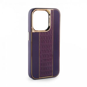 Back panel cover iLike Apple iPhone 15 Leather Case Customized Plum