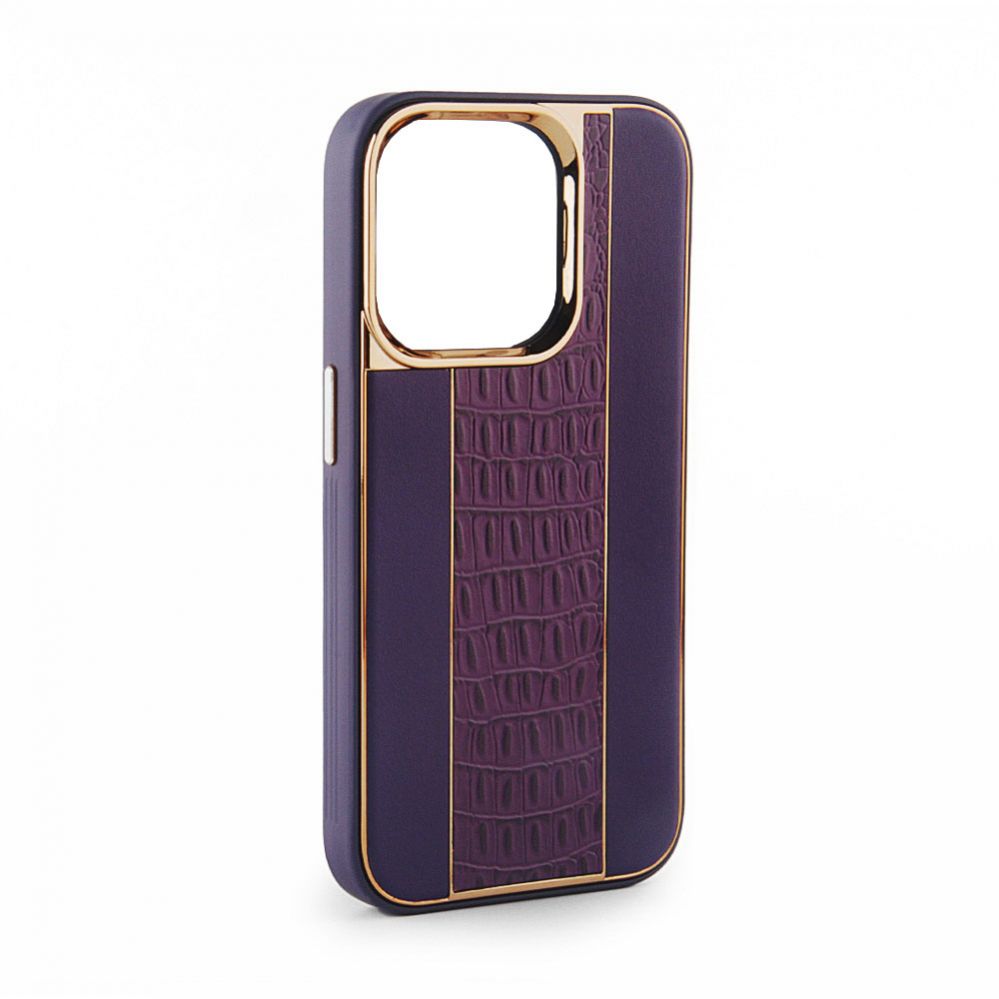 Back panel cover iLike Apple iPhone 15 Leather Case Customized Plum