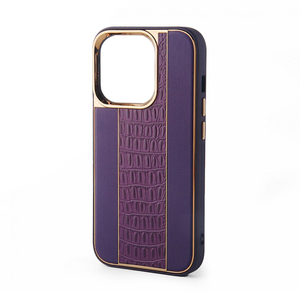 Back panel cover iLike Apple iPhone 15 Leather Case Customized Plum