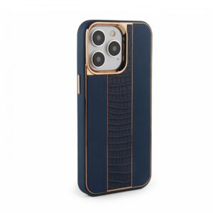 Nugarėlės dėklai iLike Apple iPhone 15 Pro Leather Case Customized Midnight Blue