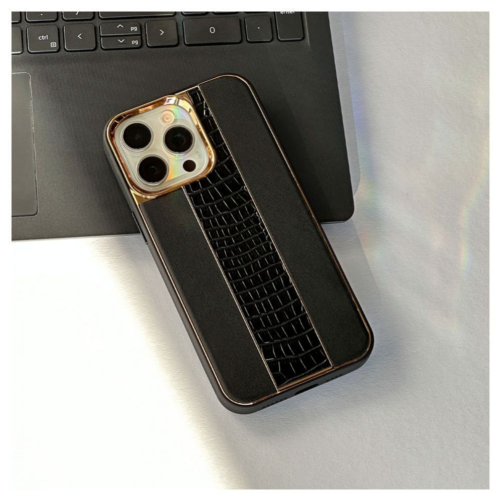 Nugarėlės dėklai iLike Apple iPhone 15 Pro Max Leather Case Customized Black