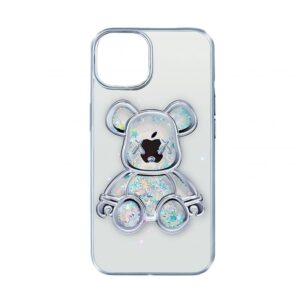 Nugarėlės dėklai iLike Apple iPhone 13 Silicone Case Print Desire Bear Silver