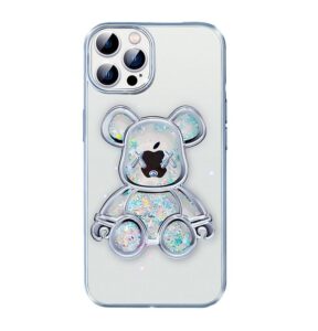 Nugarėlės dėklai iLike Apple iPhone 14 Pro Silicone Case Print Desire Bear Silver