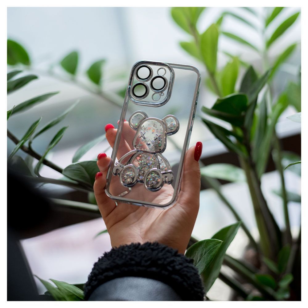 Back panel cover iLike Apple iPhone 14 Pro Silicone Case Print Desire Bear Silver