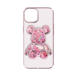 Aizmugurējais vāciņš iLike Apple iPhone 15 Silicone Case Print Desire Bear Pink