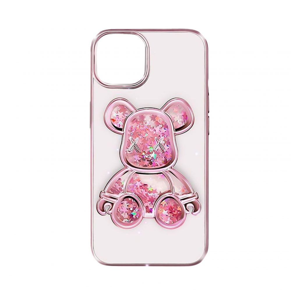 Back panel cover iLike Apple iPhone 15 Silicone Case Print Desire Bear Pink