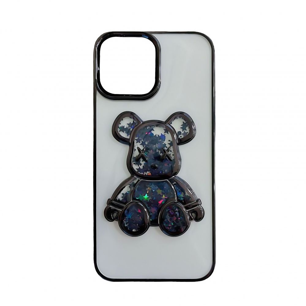 Back panel cover iLike Apple iPhone 15 Silicone Case Print Desire Bear Black