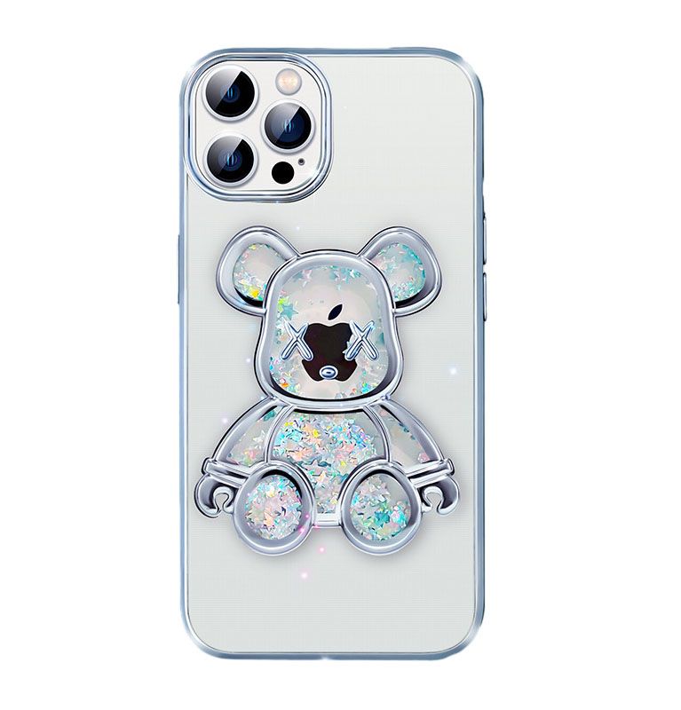 Back panel cover iLike Apple iPhone 15 Pro Silicone Case Print Desire Bear Silver