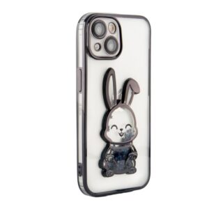 Aizmugurējais vāciņš iLike Apple iPhone 13 Silicone Case Print Desire Rabbit Black
