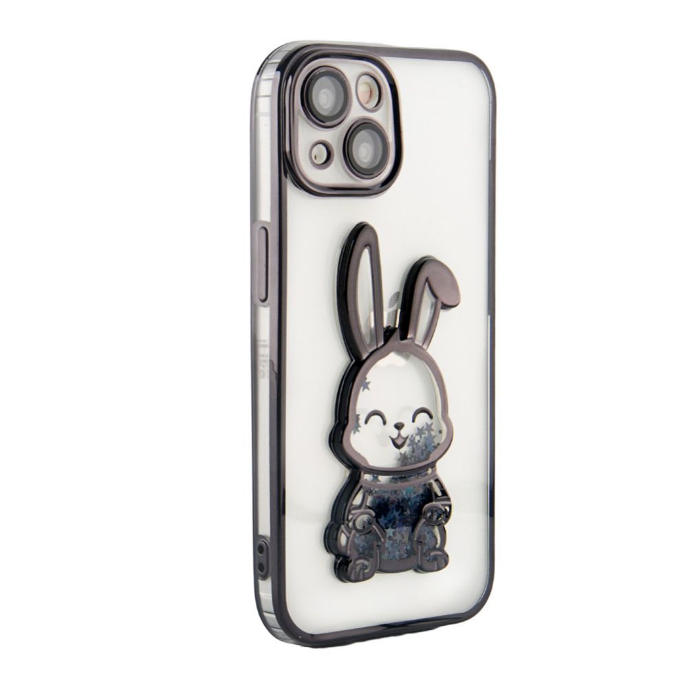 Back panel cover iLike Apple iPhone 14 Silicone Case Print Desire Rabbit Black