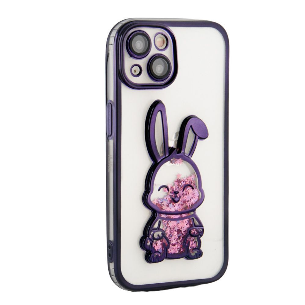 Back panel cover iLike Apple iPhone 15 Silicone Case Print Desire Rabbit Purple
