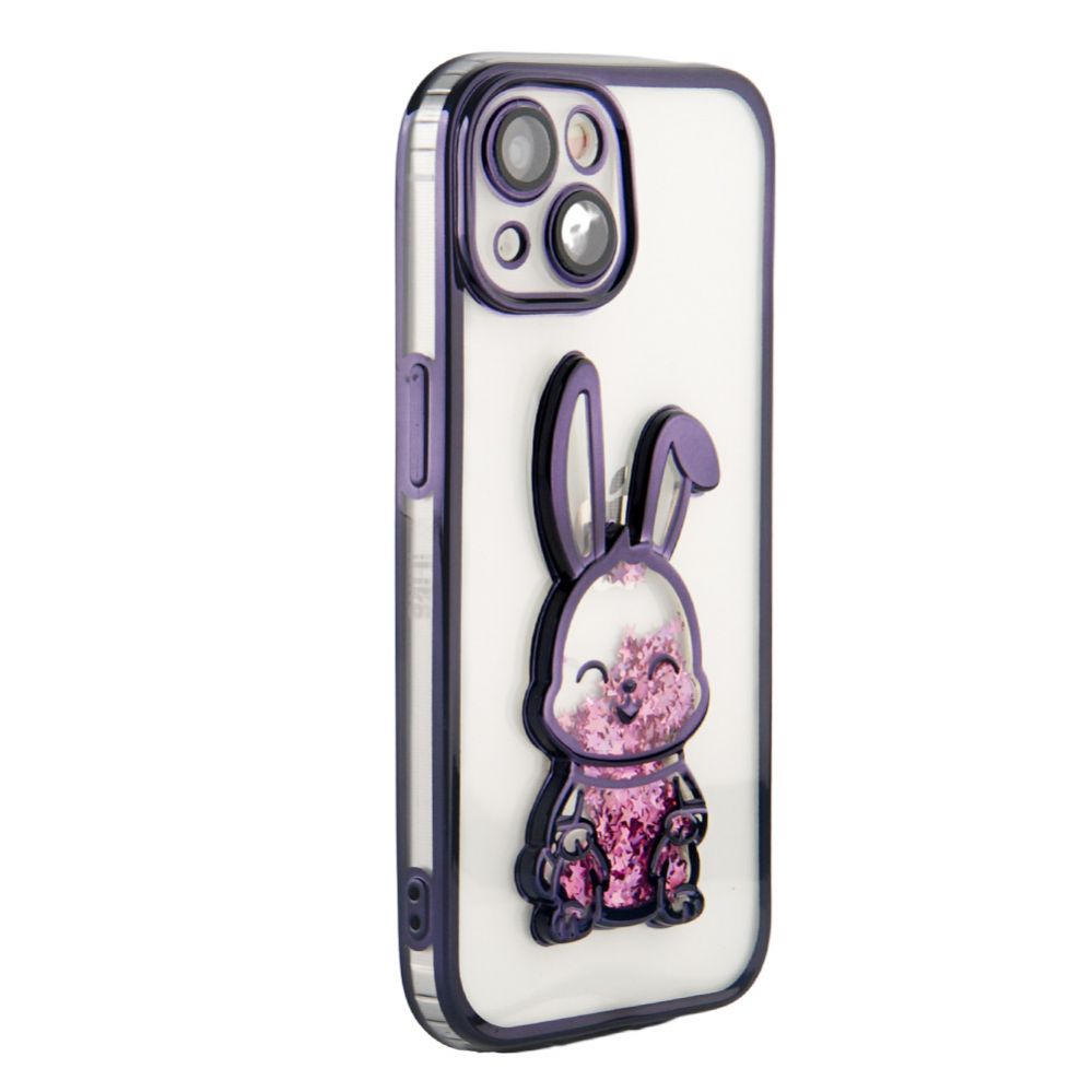 Back panel cover iLike Apple iPhone 15 Silicone Case Print Desire Rabbit Purple