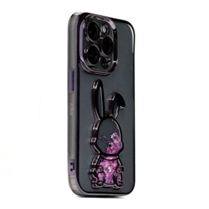 Aizmugurējais vāciņš iLike Apple iPhone 15 Pro Silicone Case Print Desire Rabbit Purple