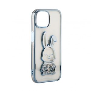 Aizmugurējais vāciņš iLike Apple iPhone 15 Pro Silicone Case Print Desire Rabbit Blue