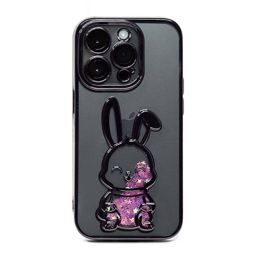 Back panel cover iLike Apple iPhone 15 Pro Max Silicone Case Print Desire Rabbit Purple