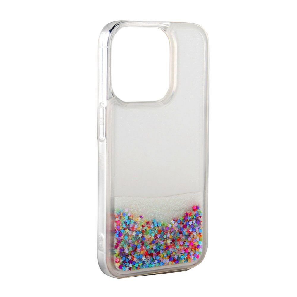 Tagakaaned iLike Apple iPhone 15 Silicone Case Water Glitter Rainbow