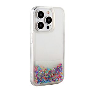 Back panel cover iLike Apple iPhone 15 Pro Silicone Case Water Glitter Rainbow