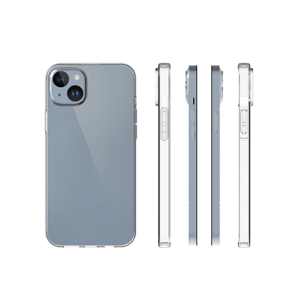Back panel cover Evelatus Apple iPhone 15 Plus Clear Silicone Case 1.5mm TPU Transparent