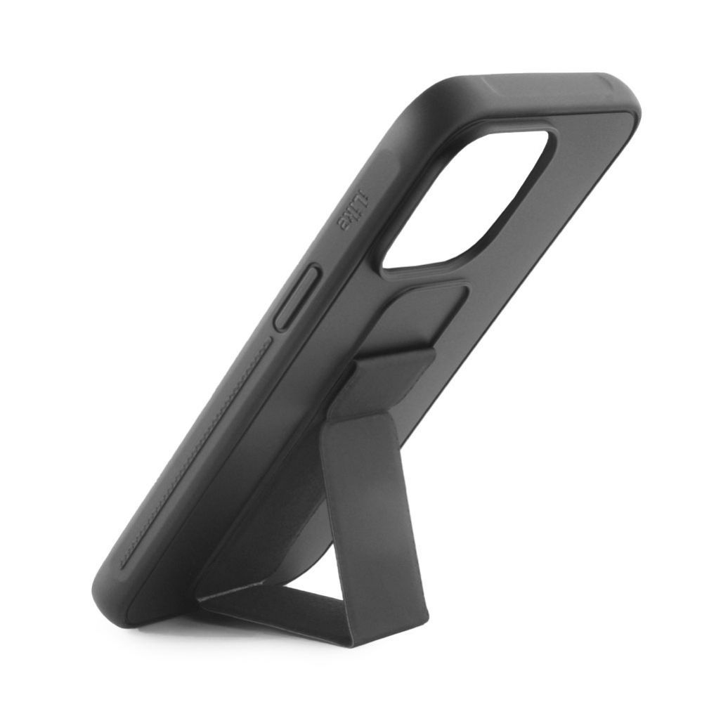 Back panel cover iLike Apple iPhone 15 Silicone Case with stand Black