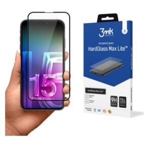 Apsauginiai stiklai 3MK Apple iPhone 15 Plus HardGlass Max Lite Black